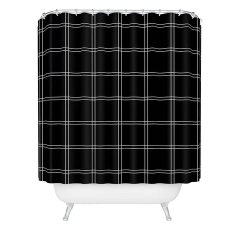 Kelly Haines Minimal Check Shower Curtain