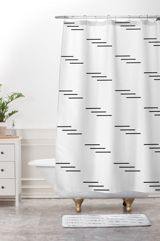 Kelly Haines Minimal Lines Shower Curtain And Mat