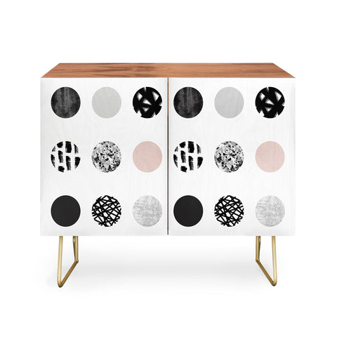 Kelly Haines Mixed Media Dots Credenza