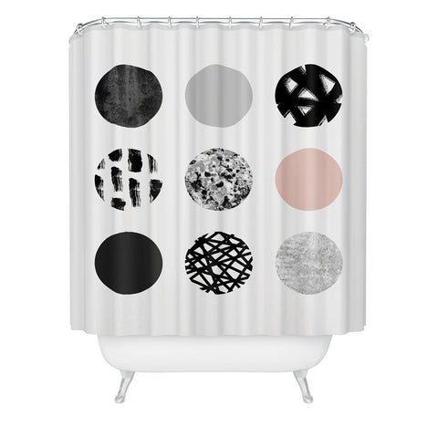 Kelly Haines Mixed Media Dots Shower Curtain