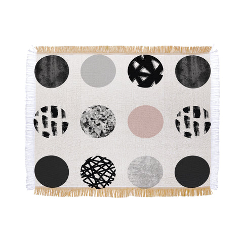 Kelly Haines Mixed Media Dots Throw Blanket
