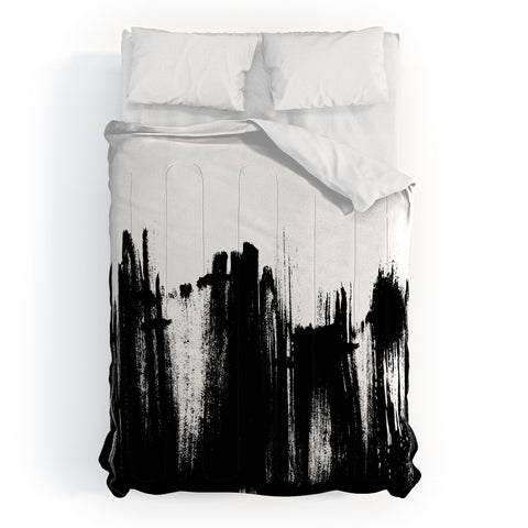 Kelly Haines Monochrome Brushstrokes Comforter