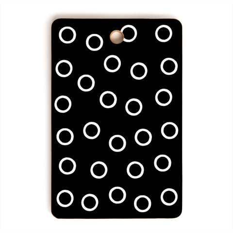 Kelly Haines Monochrome Circles Cutting Board Rectangle