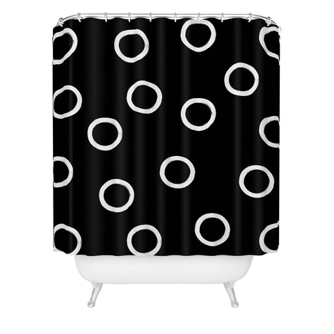 Kelly Haines Monochrome Circles Shower Curtain