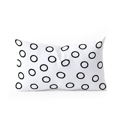 Kelly Haines Monochrome Circles V2 Oblong Throw Pillow