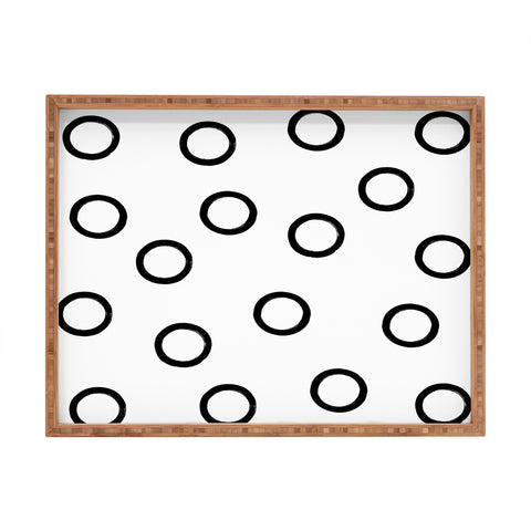 Kelly Haines Monochrome Circles V2 Rectangular Tray