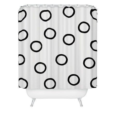 Kelly Haines Monochrome Circles V2 Shower Curtain