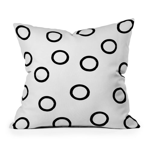 Kelly Haines Monochrome Circles V2 Throw Pillow