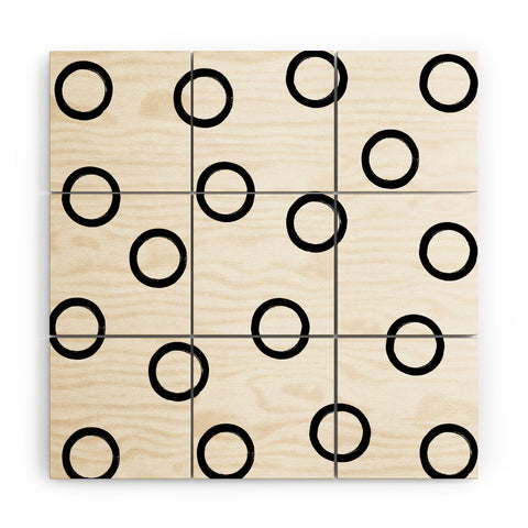 Kelly Haines Monochrome Circles V2 Wood Wall Mural