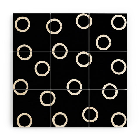 Kelly Haines Monochrome Circles Wood Wall Mural