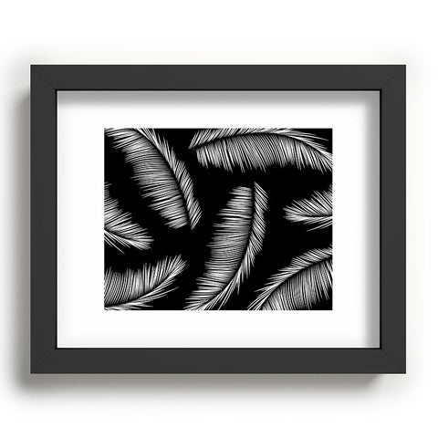 Kelly Haines Monochrome Palm Leaves Recessed Framing Rectangle