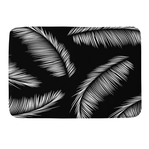 Kelly Haines Monochrome Palm Leaves Memory Foam Bath Mat