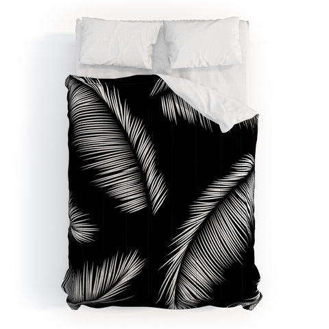 Kelly Haines Monochrome Palm Leaves Comforter