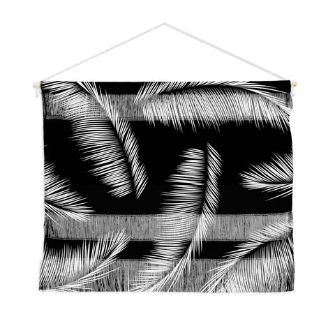 Kelly Haines Monochrome Palm Leaves Wall Hanging Landscape