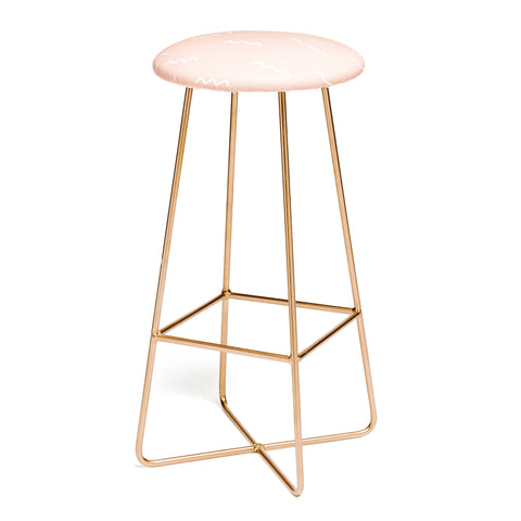 Kelly Haines Peach Squiggle Bar Stool