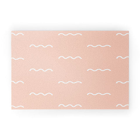 Kelly Haines Peach Squiggle Welcome Mat