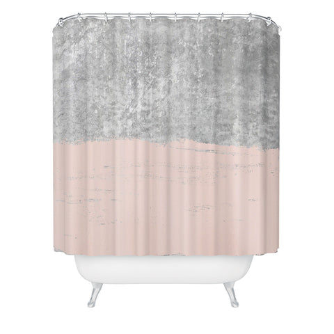 Kelly Haines Pink Concrete Shower Curtain