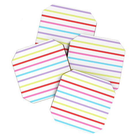Kelly Haines Pop of Color Stripes Coaster Set
