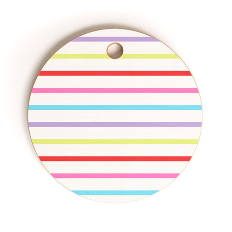 Kelly Haines Pop of Color Stripes Cutting Board Round