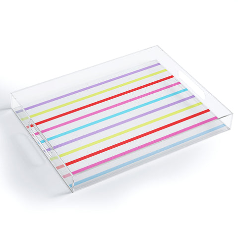 Kelly Haines Pop of Color Stripes Acrylic Tray