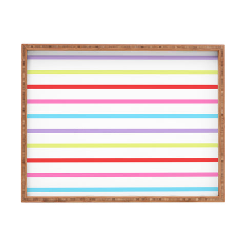 Kelly Haines Pop of Color Stripes Rectangular Tray