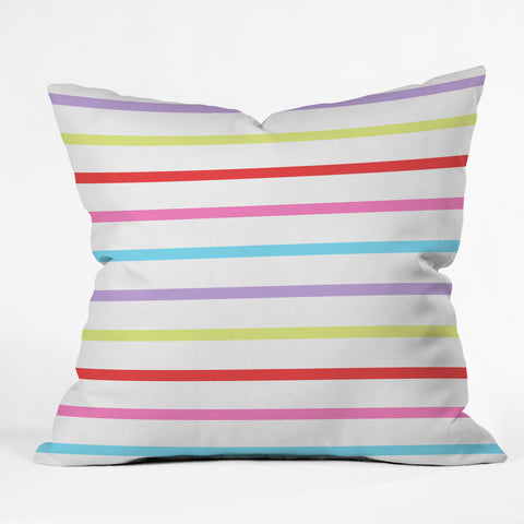 Kelly Haines Pop of Color Stripes Outdoor Throw Pillow