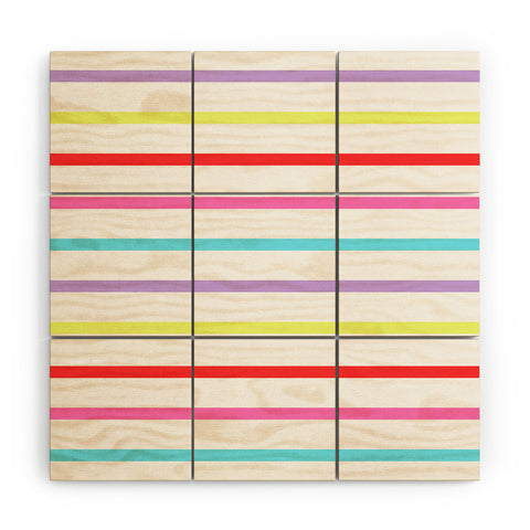 Kelly Haines Pop of Color Stripes Wood Wall Mural