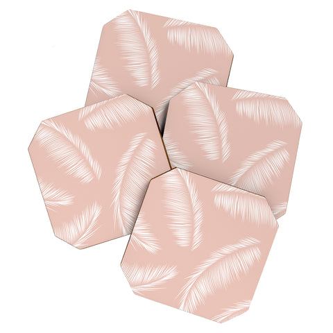 Kelly Haines Tropical Palm Leaves Coaster Set