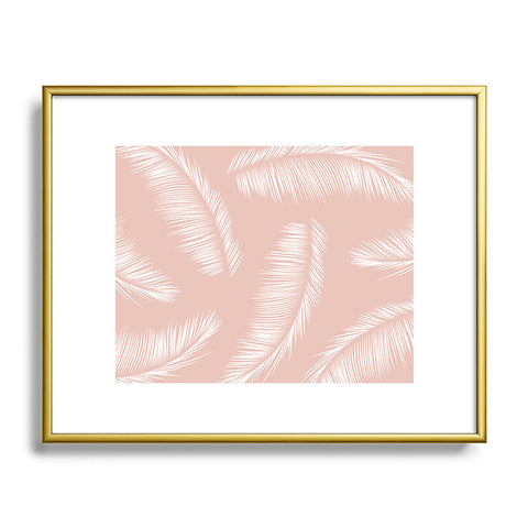 Kelly Haines Tropical Palm Leaves Metal Framed Art Print