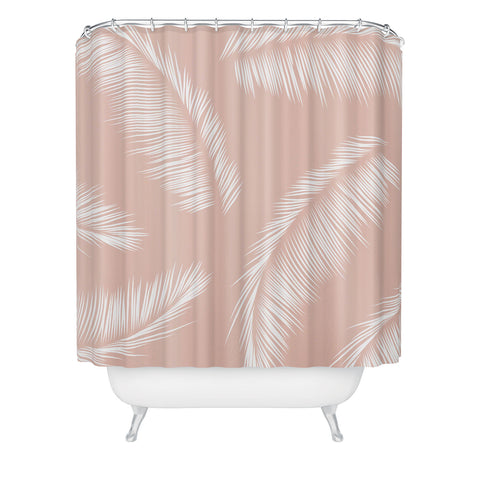Kelly Haines Tropical Palm Leaves Shower Curtain