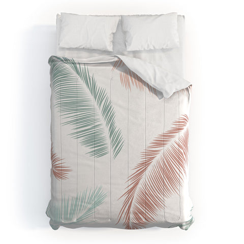 Kelly Haines Tropical Palm Leaves V2 Comforter