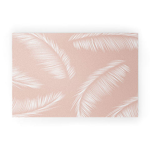 Kelly Haines Tropical Palm Leaves Welcome Mat