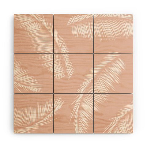 Kelly Haines Tropical Palm Leaves Wood Wall Mural