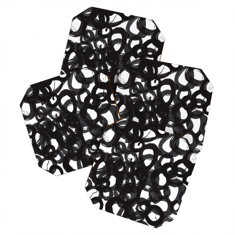Kent Youngstom Black Circles Coaster Set