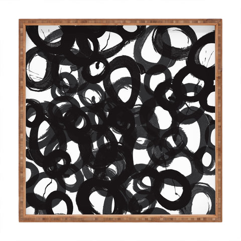 Kent Youngstom Black Circles Square Tray