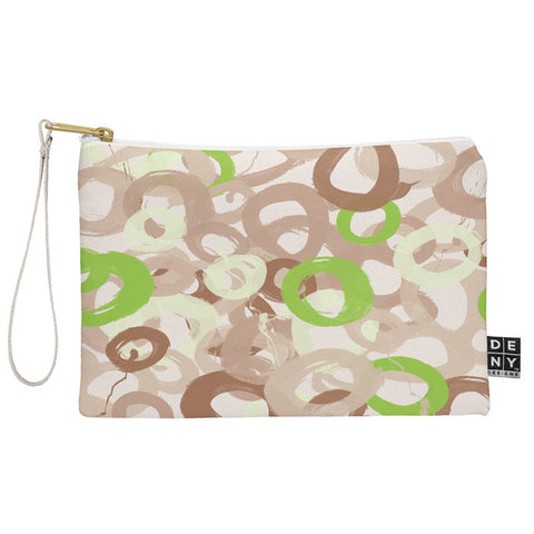 Kent Youngstom Brown Green Circles Pouch