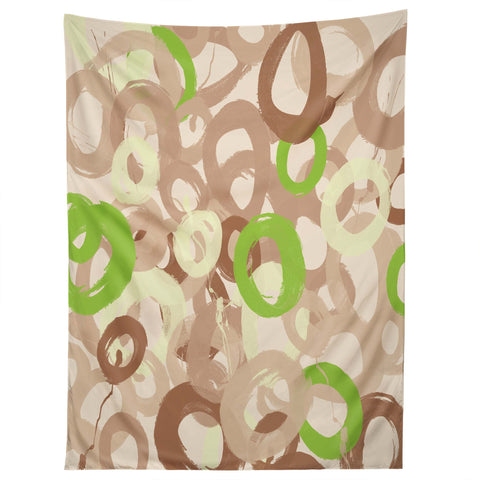 Kent Youngstom Brown Green Circles Tapestry