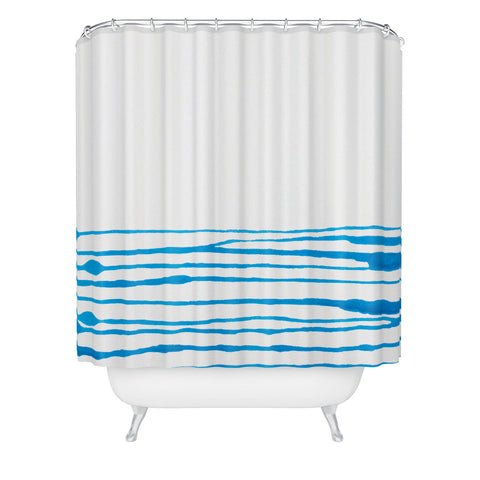 Kent Youngstrom between the blue lines Shower Curtain