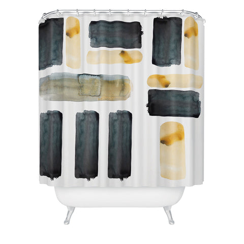 Kent Youngstrom black and gold Shower Curtain