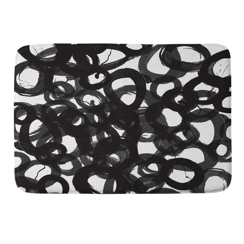 Kent Youngstrom Black Circles Memory Foam Bath Mat
