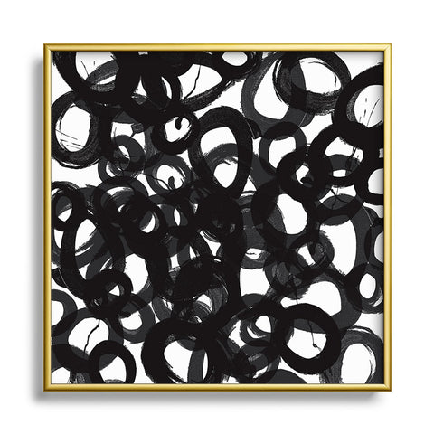 Kent Youngstrom Black Circles Metal Square Framed Art Print