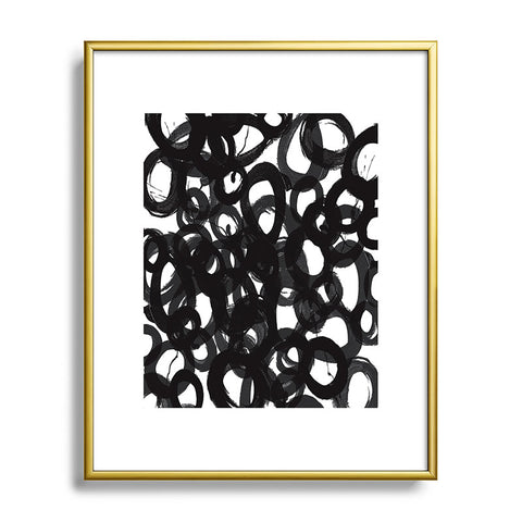Kent Youngstrom Black Circles Metal Framed Art Print