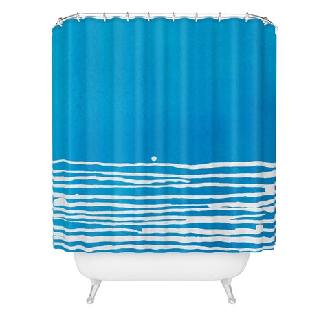 Kent Youngstrom blue sunset Shower Curtain