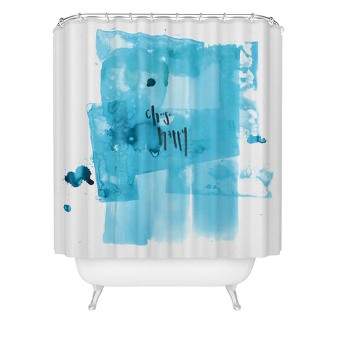 Kent Youngstrom choose happy blue Shower Curtain
