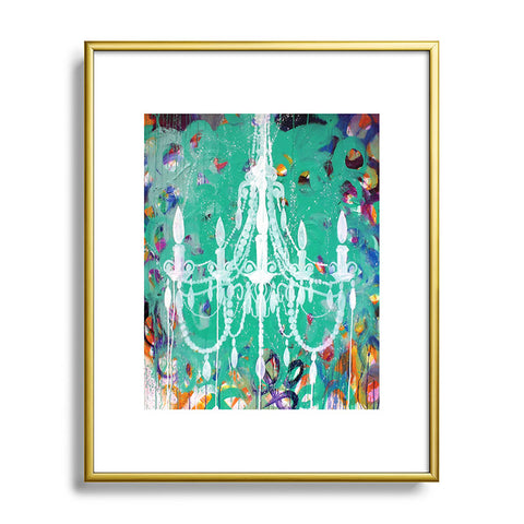 Kent Youngstrom Emerald Chandelier Metal Framed Art Print