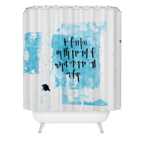 Kent Youngstrom fearless blue Shower Curtain