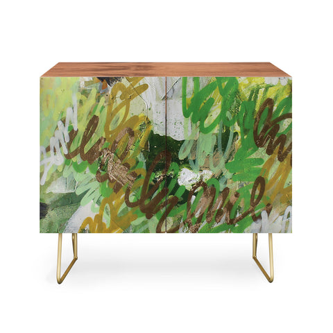 Kent Youngstrom gold squiggle Credenza
