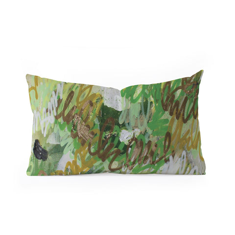 Kent Youngstrom gold squiggle Oblong Throw Pillow