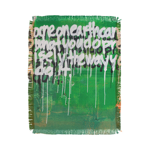 Kent Youngstrom green no one on earth Throw Blanket