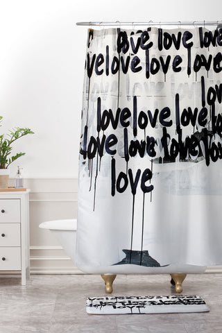 Kent Youngstrom messy love Shower Curtain And Mat